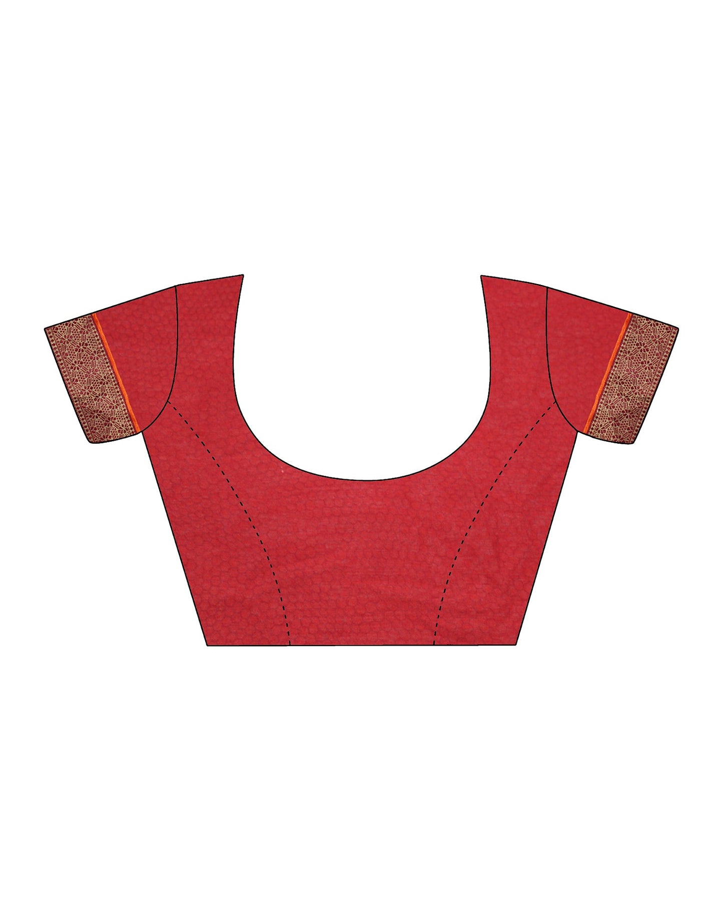 Red Chiffon Printed Saree