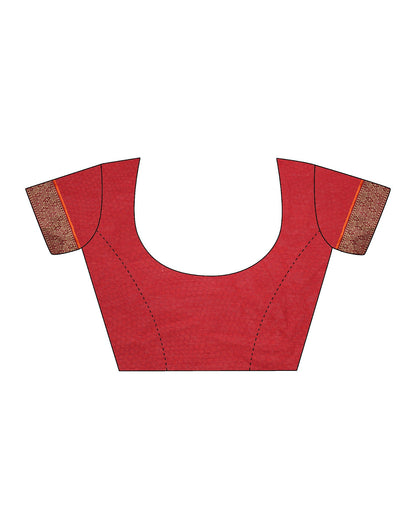 Red Chiffon Printed Saree