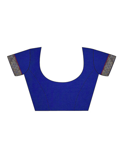 Blue Chiffon Printed Saree