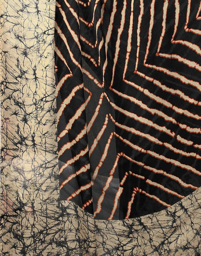 Black Chiffon Printed Saree | Sudathi