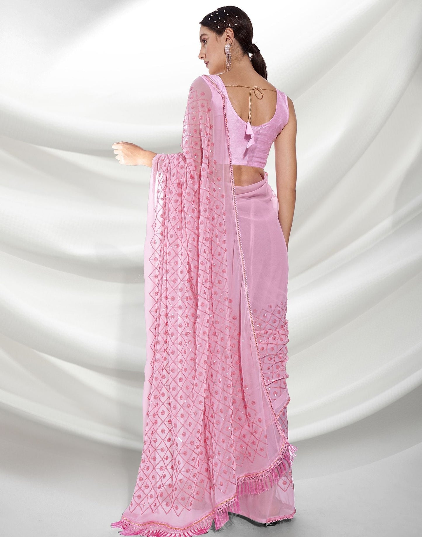 Light Pink Sequence Saree | Leemboodi