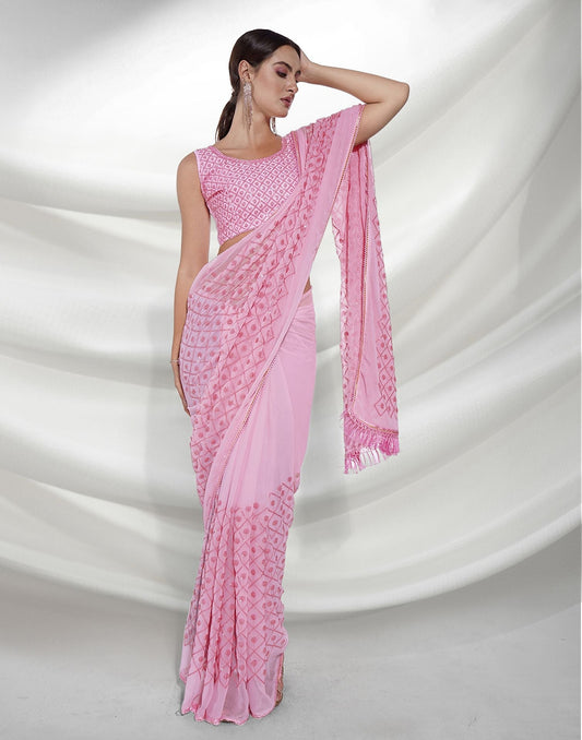 Light Pink Sequence Saree | Leemboodi