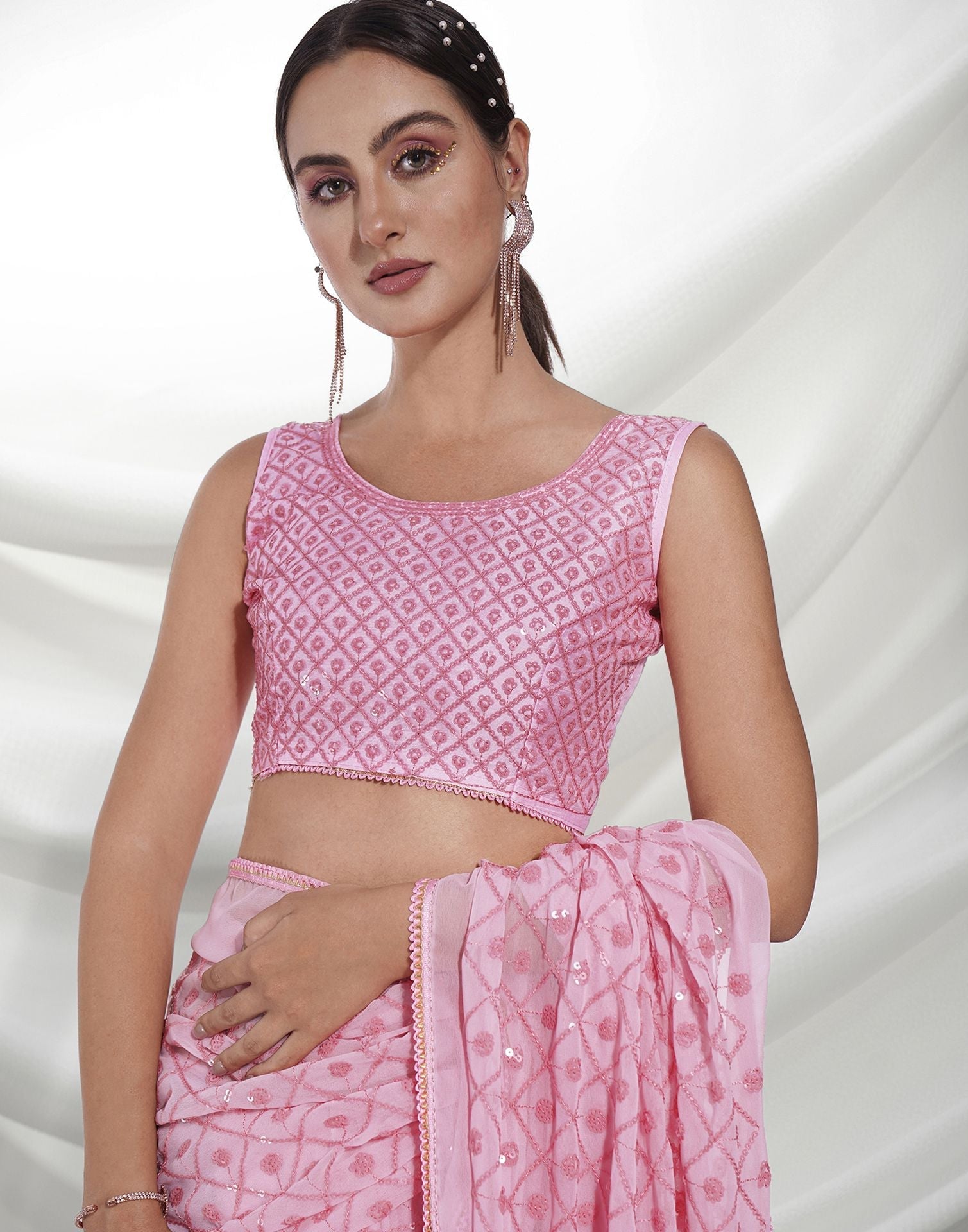 Light Pink Sequence Saree | Leemboodi