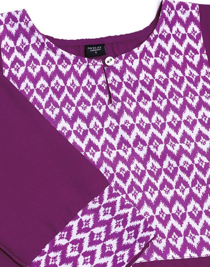 Dark Magenta Plain Rayon Straight Kurta Set