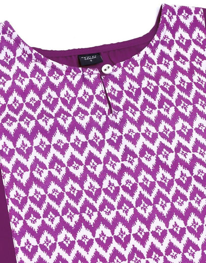 Dark Magenta Plain Rayon Straight Kurta Set