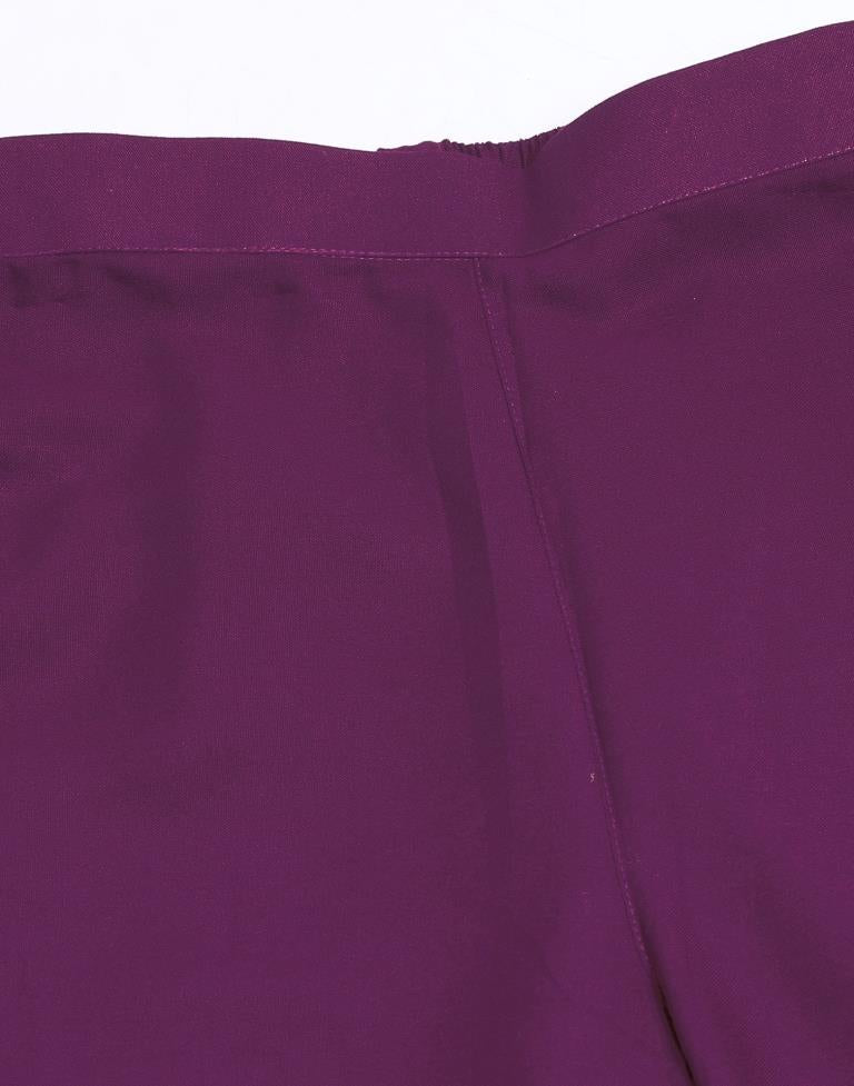 Dark Magenta Plain Rayon Straight Kurta Set