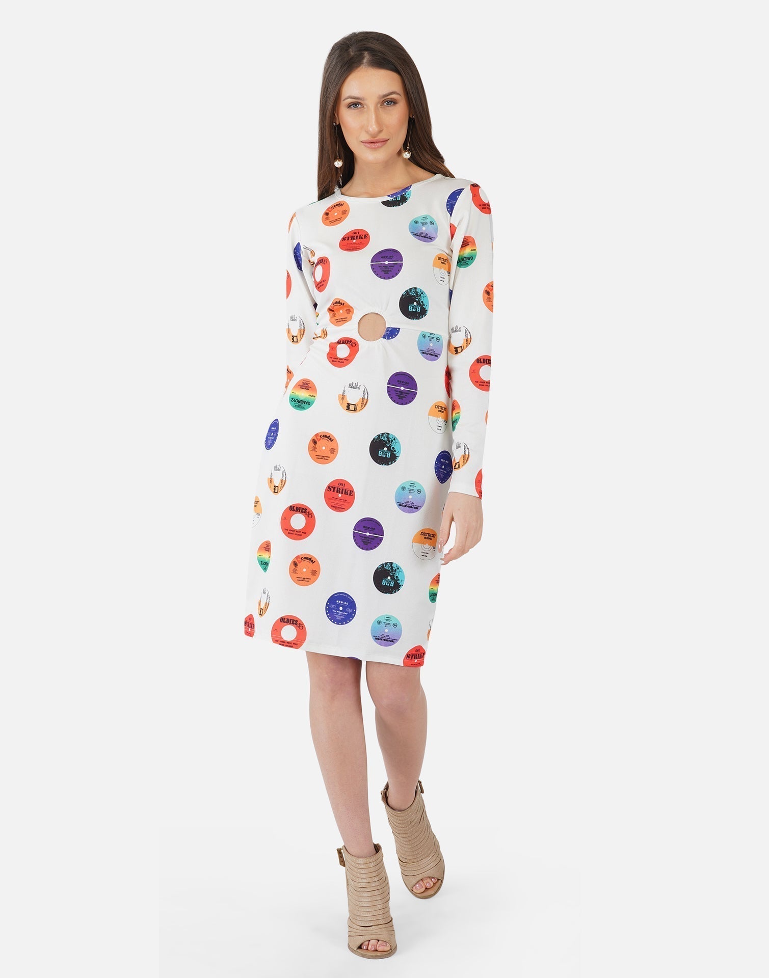 White and Multicoloured Printed Bodycon | Sudathi