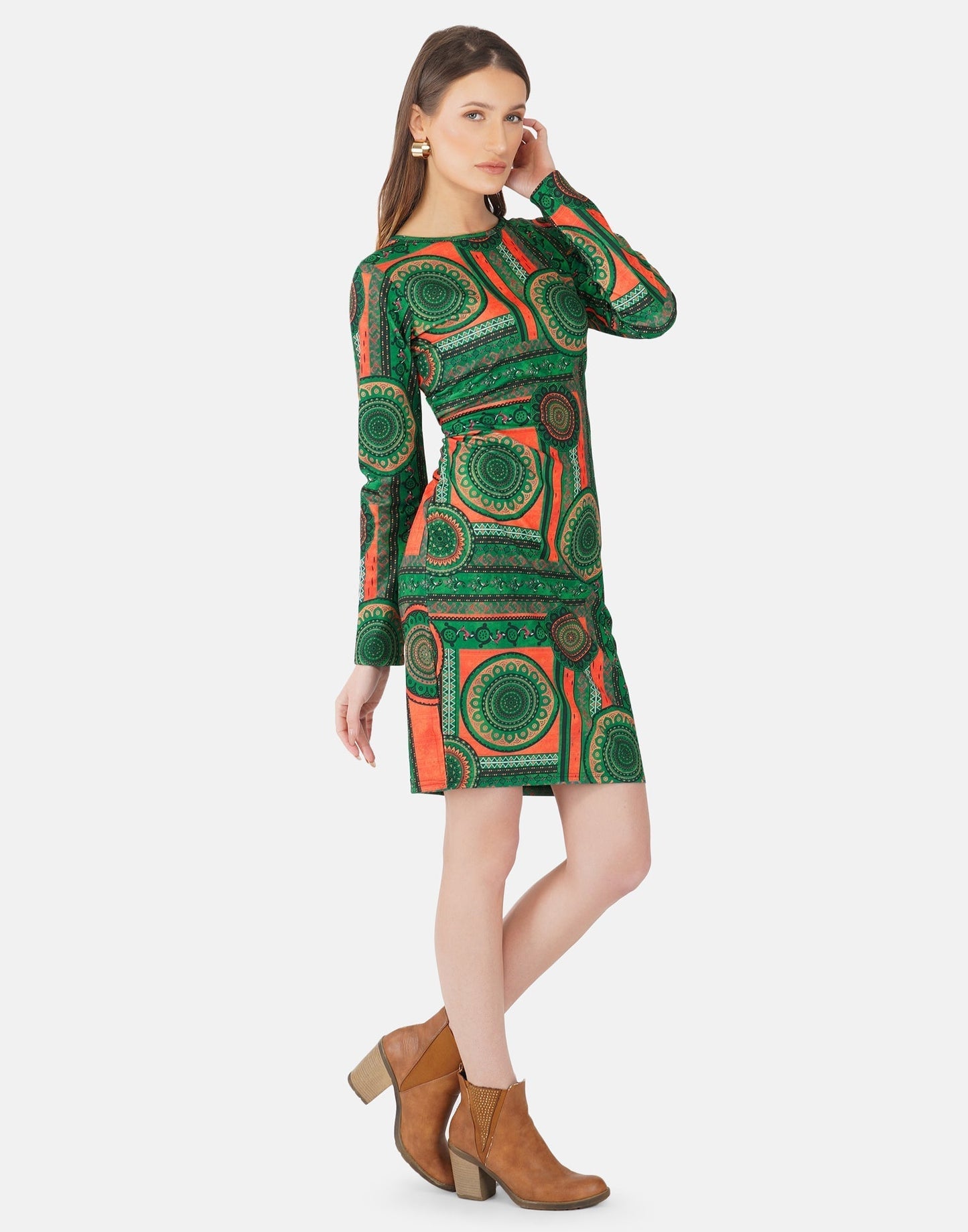 Green Printed Bodycon | Sudathi