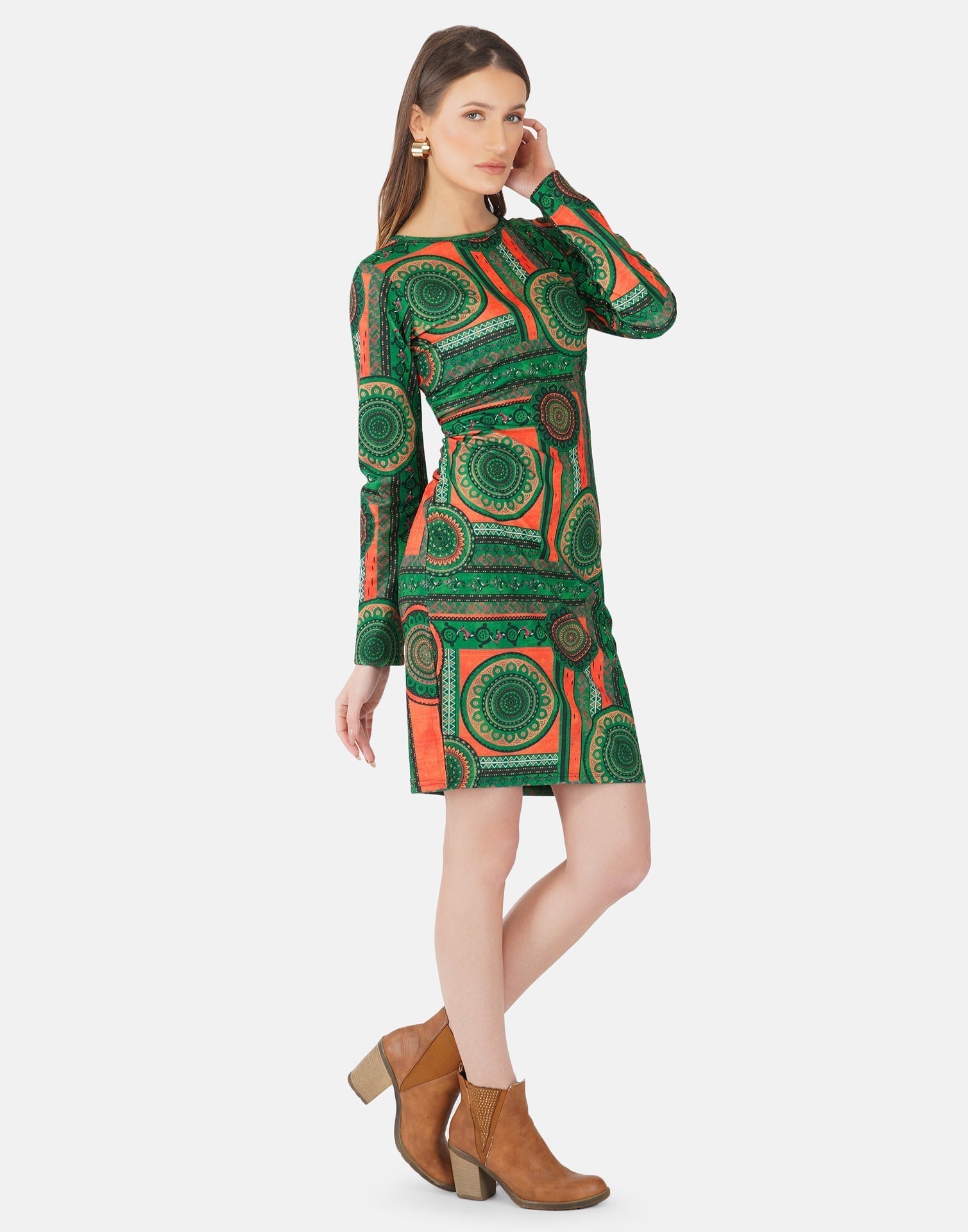 Green Printed Bodycon | Sudathi