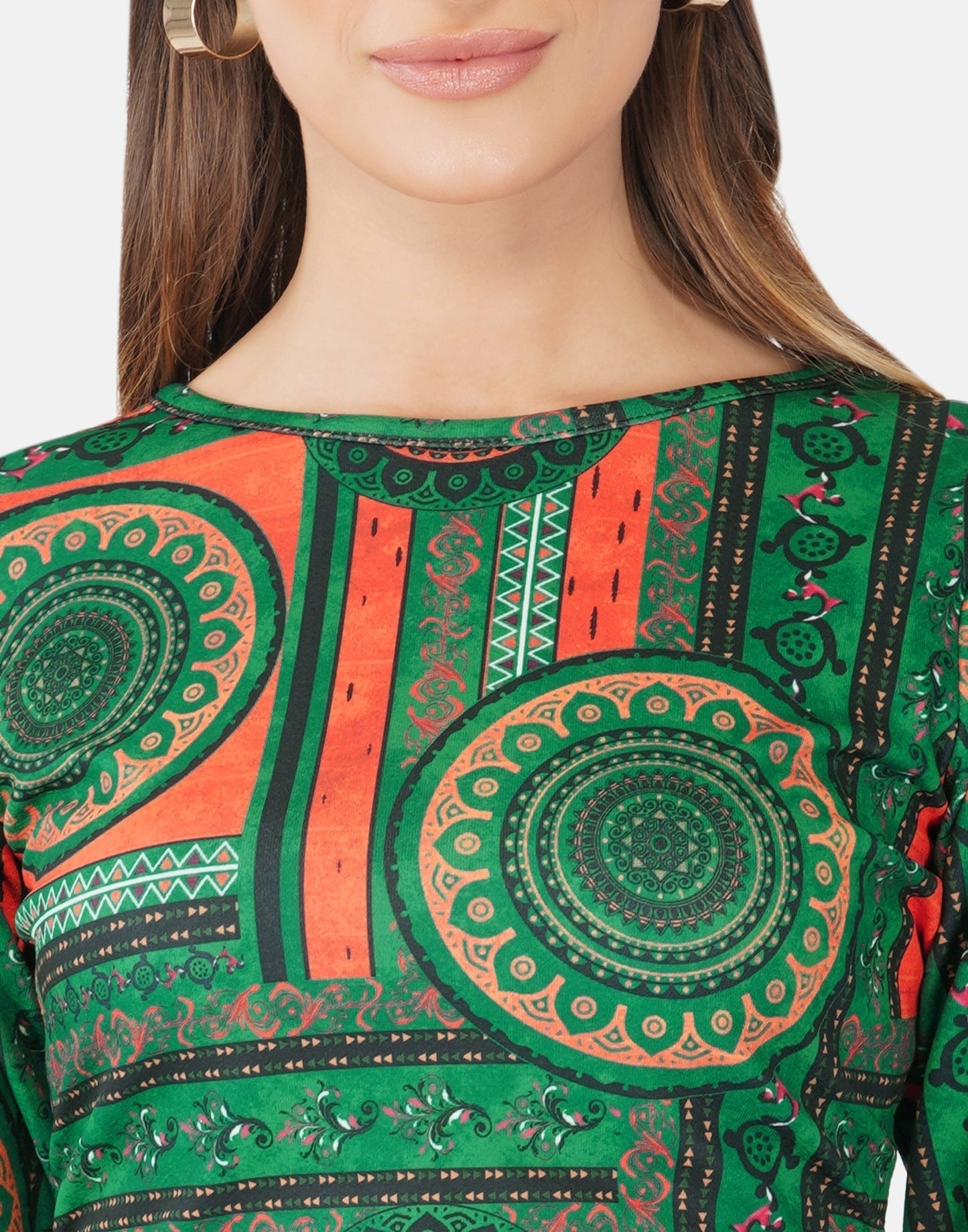 Green Printed Bodycon | Sudathi