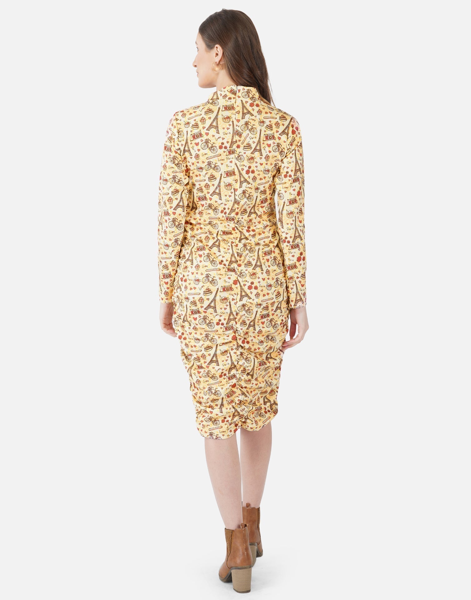 Light Yellow Printed Bodycon | Sudathi
