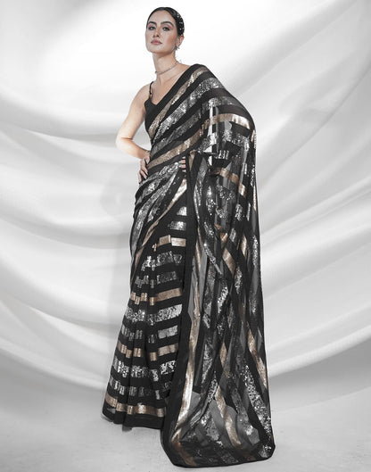 Black Sequence Saree | Leemboodi