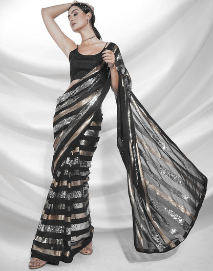 Black Sequence Saree | Leemboodi