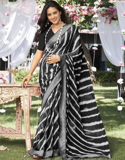 Black Printed Saree | Leemboodi