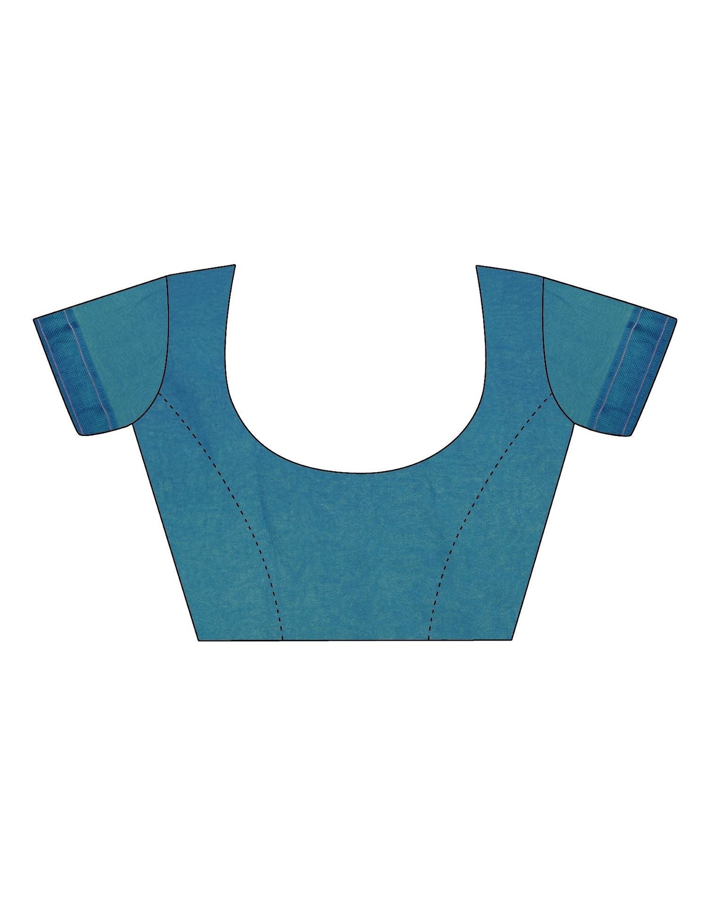 Teal Blue Printed Saree | Leemboodi