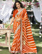 Orange Printed Saree | Leemboodi