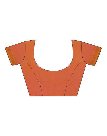 Orange Printed Saree | Leemboodi