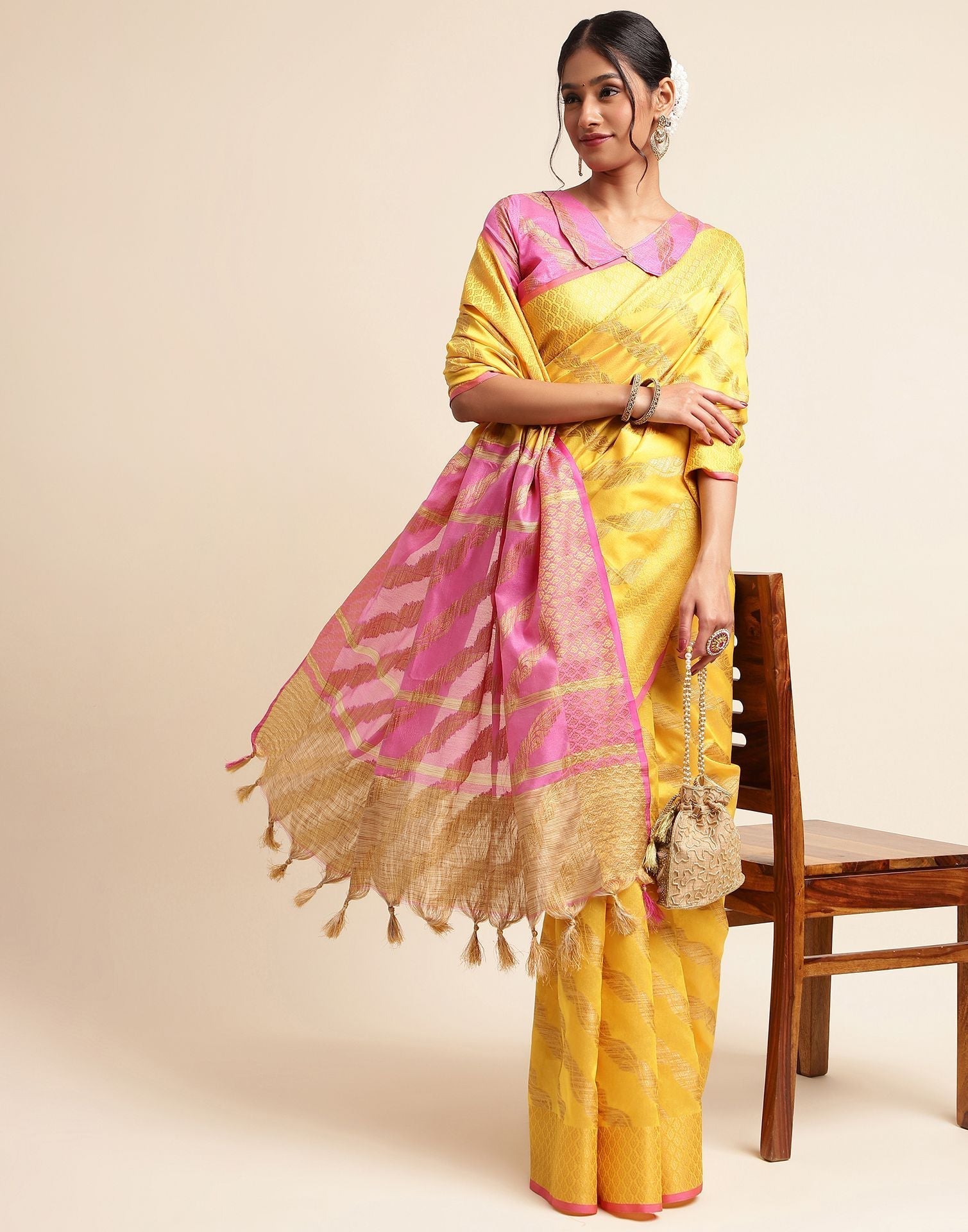 Yellow Silk Saree | Sudathi