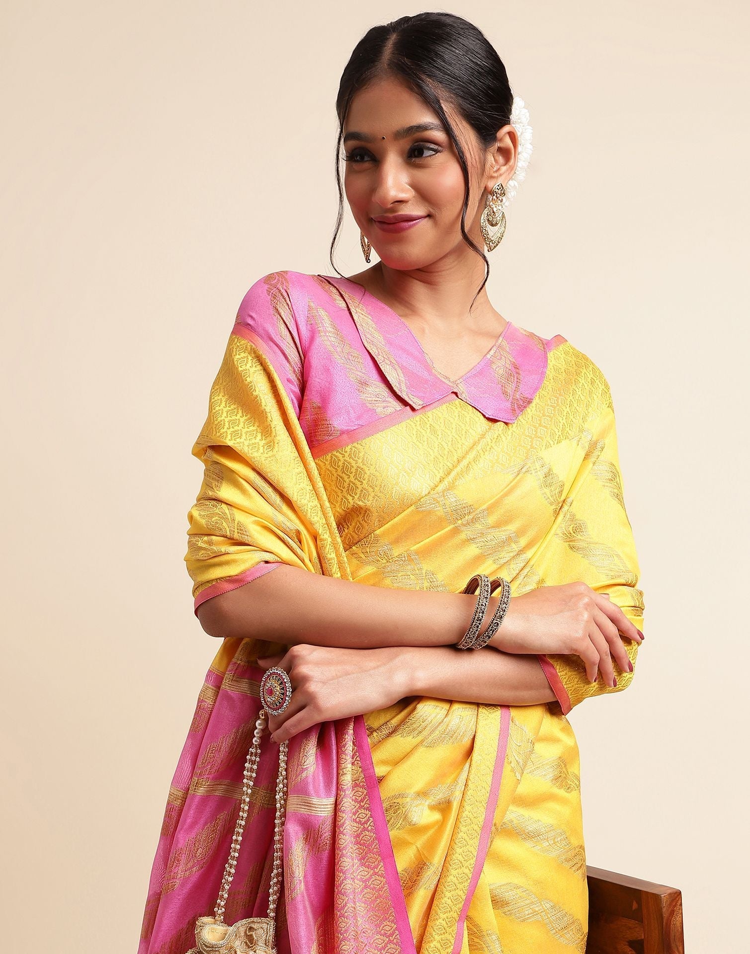 Yellow Silk Saree | Sudathi