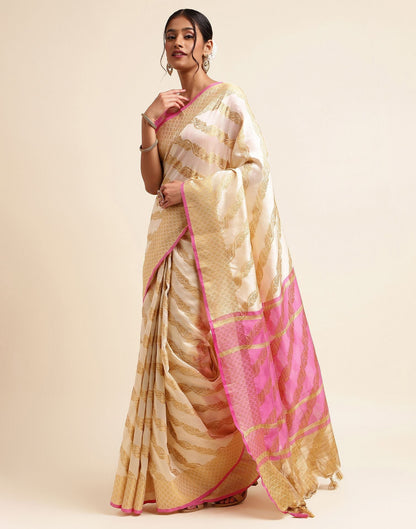 Cream Silk Saree | Sudathi