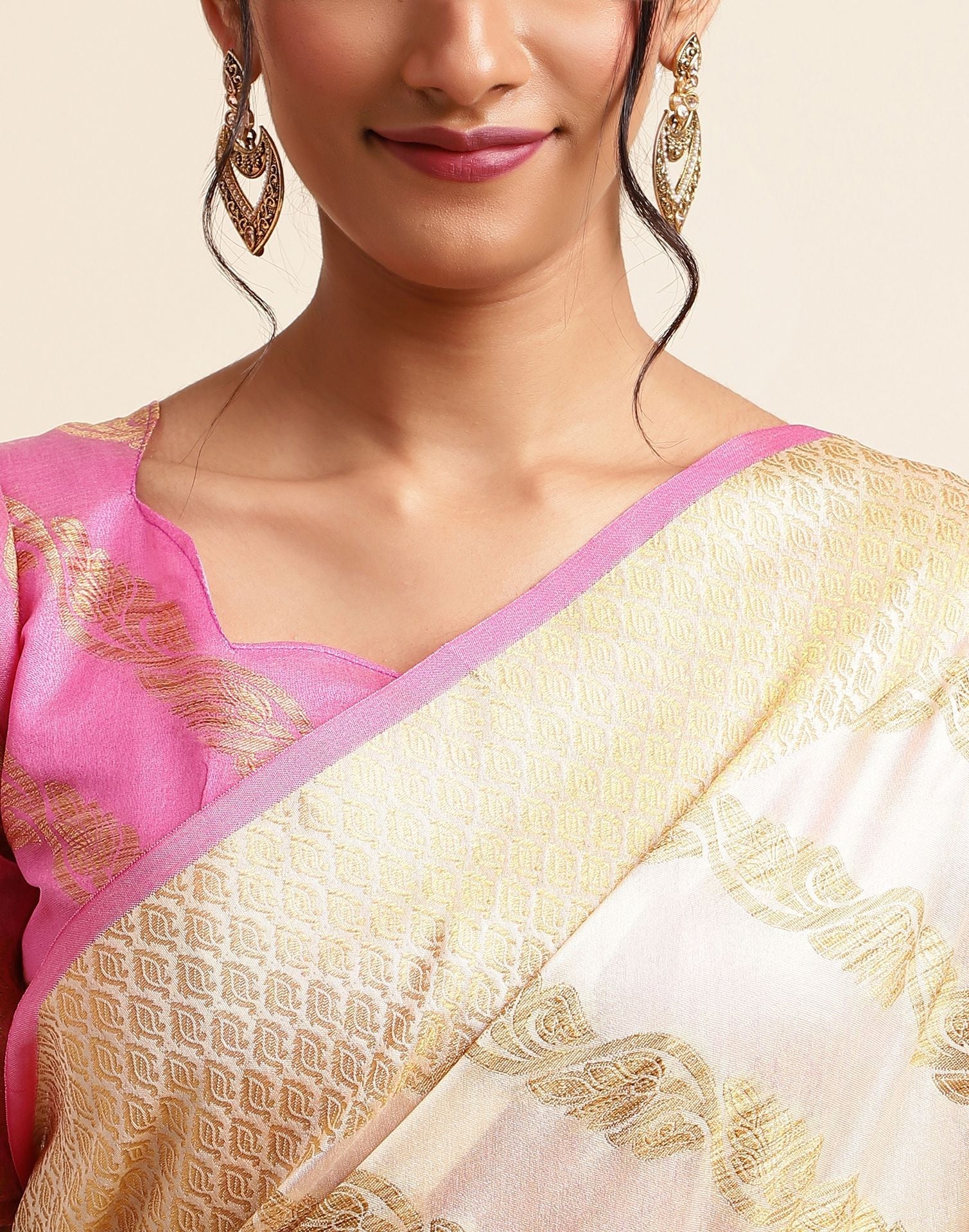 Cream Silk Saree | Sudathi