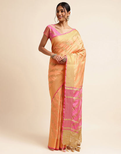 Light Orange Silk Saree | Sudathi