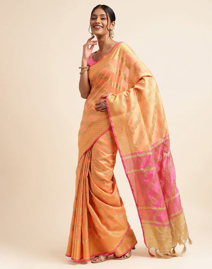 Light Orange Silk Saree | Sudathi