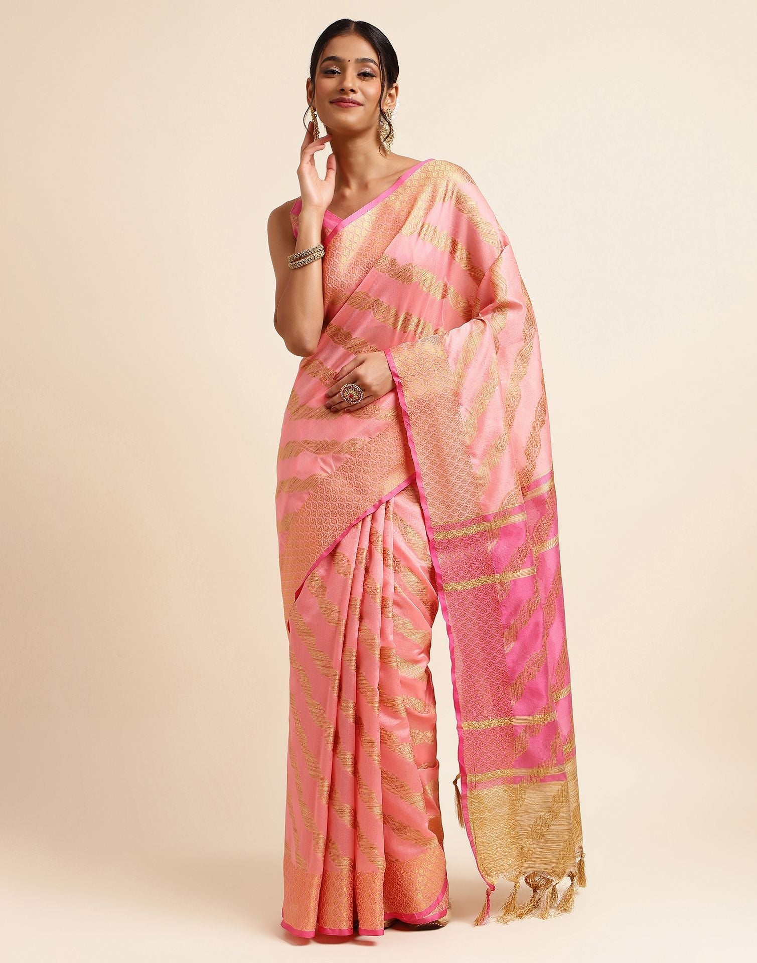 Rose Pink Silk Saree | Sudathi