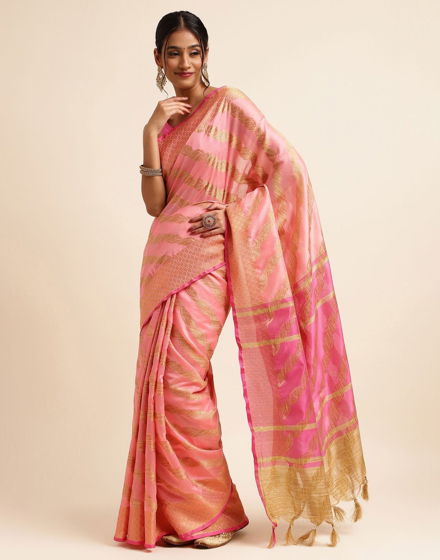 Rose Pink Silk Saree | Sudathi