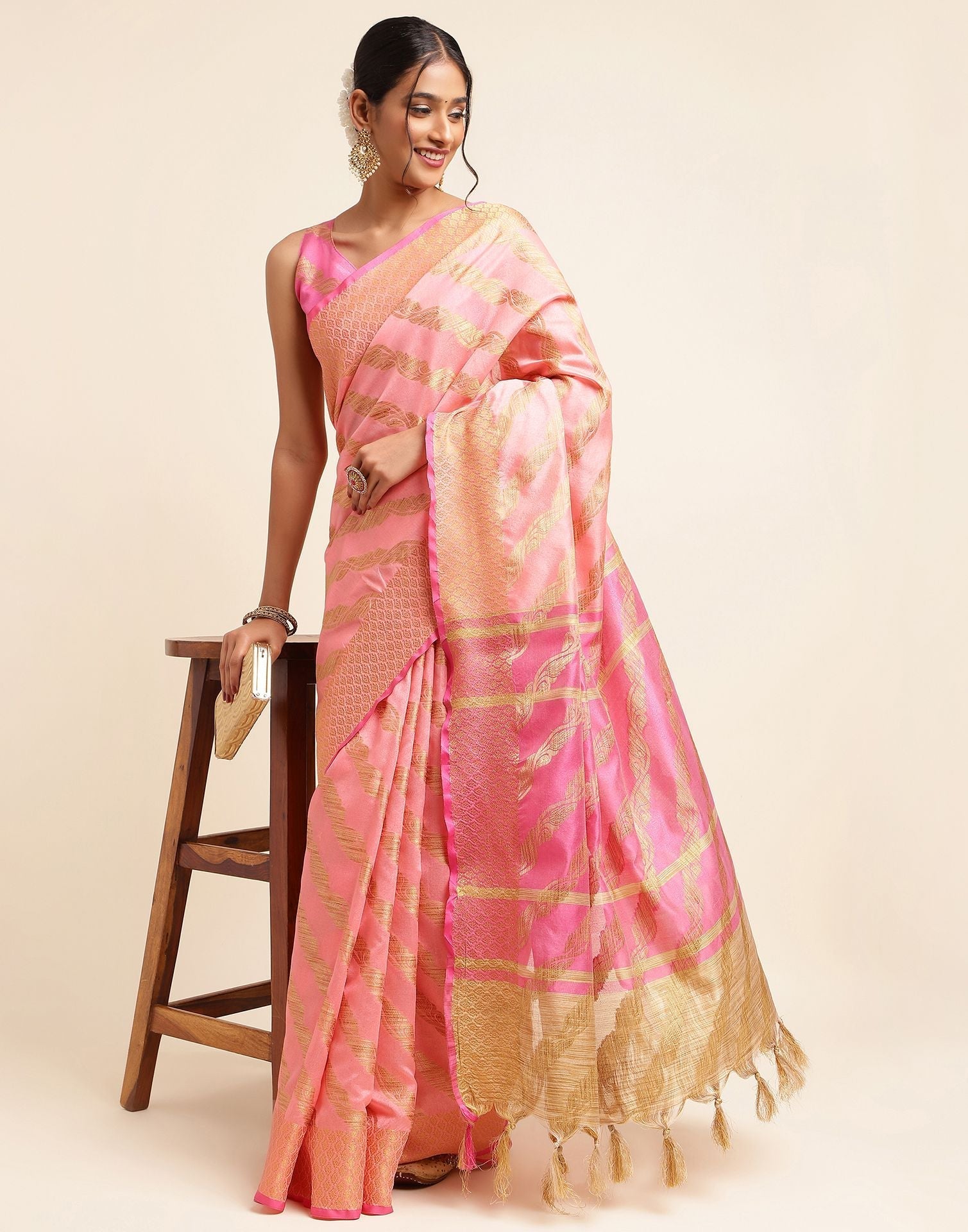 Rose Pink Silk Saree | Sudathi