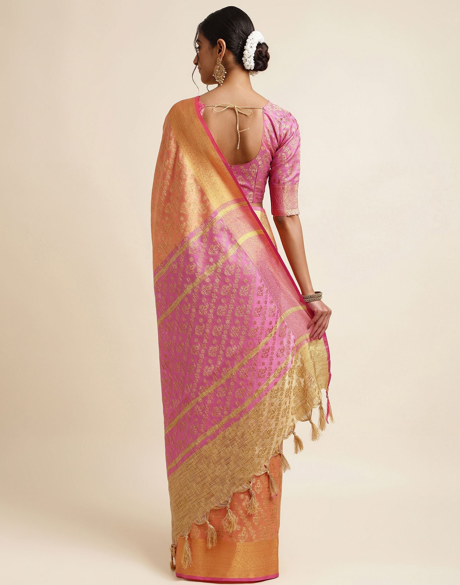Light Orange Silk Saree | Sudathi