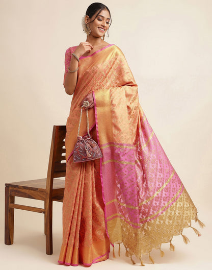 Light Orange Silk Saree | Sudathi
