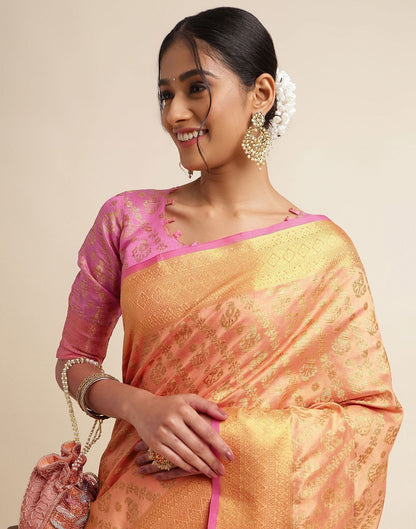 Light Orange Silk Saree | Sudathi