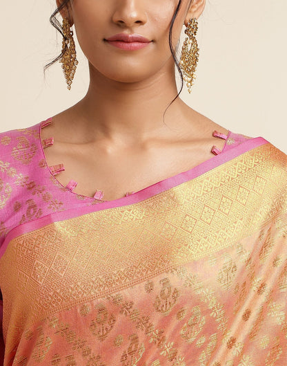 Light Orange Silk Saree | Sudathi