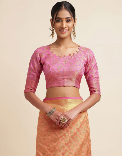 Light Orange Silk Saree | Sudathi