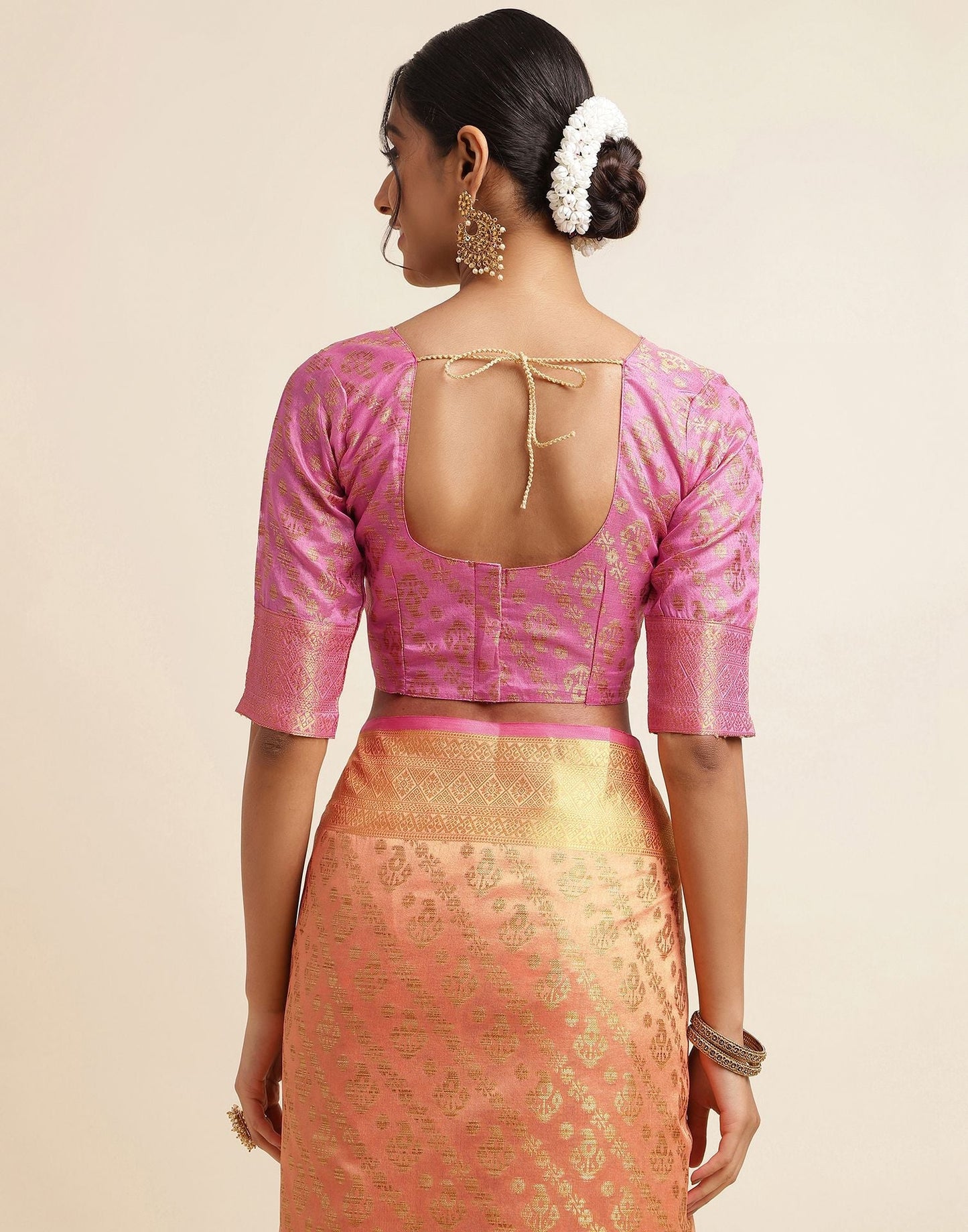 Light Orange Silk Saree | Sudathi