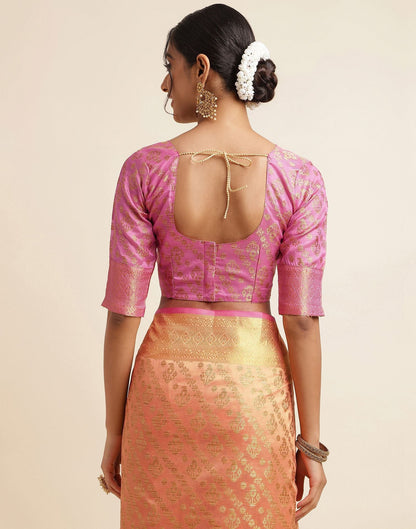 Light Orange Silk Saree | Sudathi