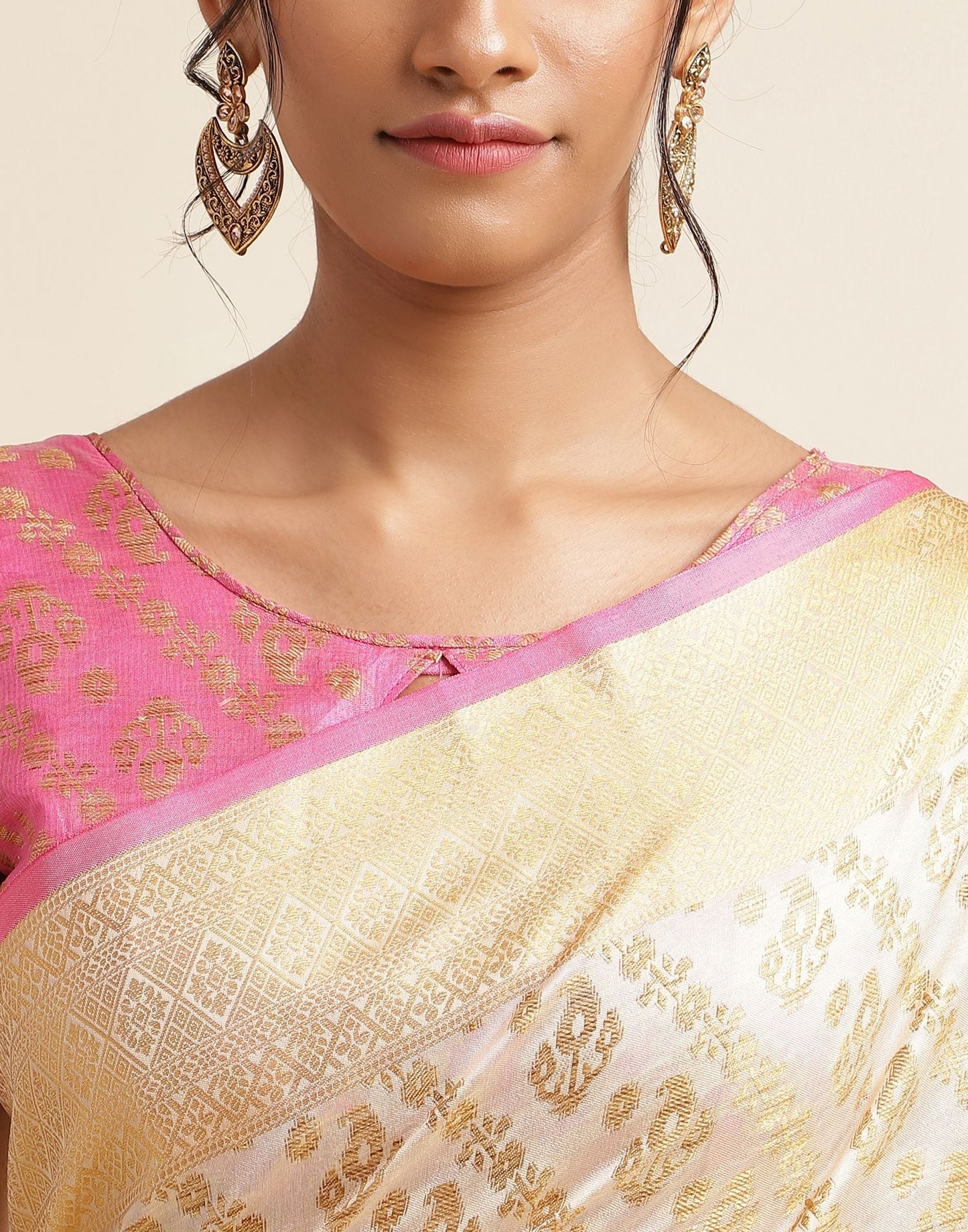 Cream Silk Saree | Sudathi