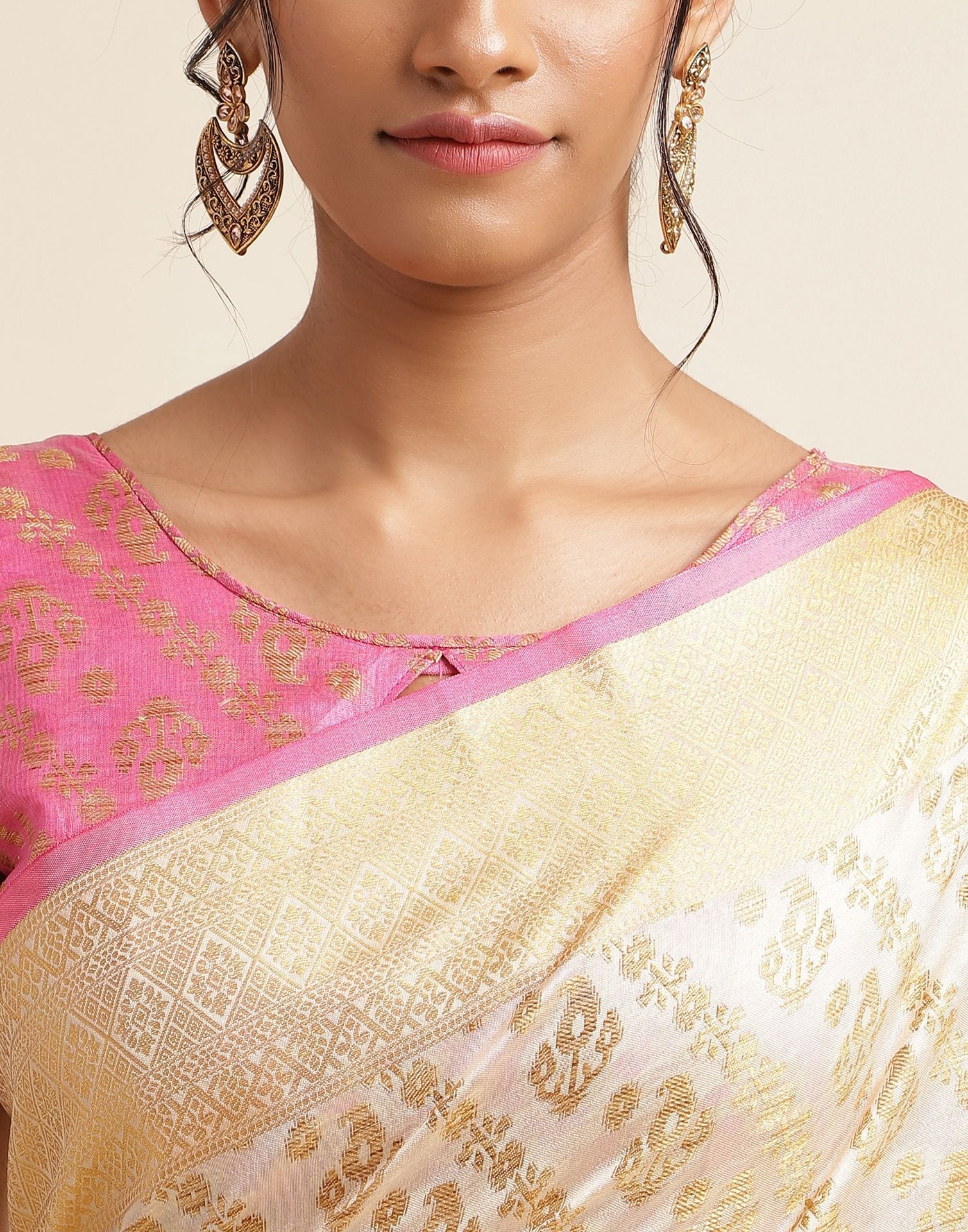 Cream Silk Saree | Sudathi