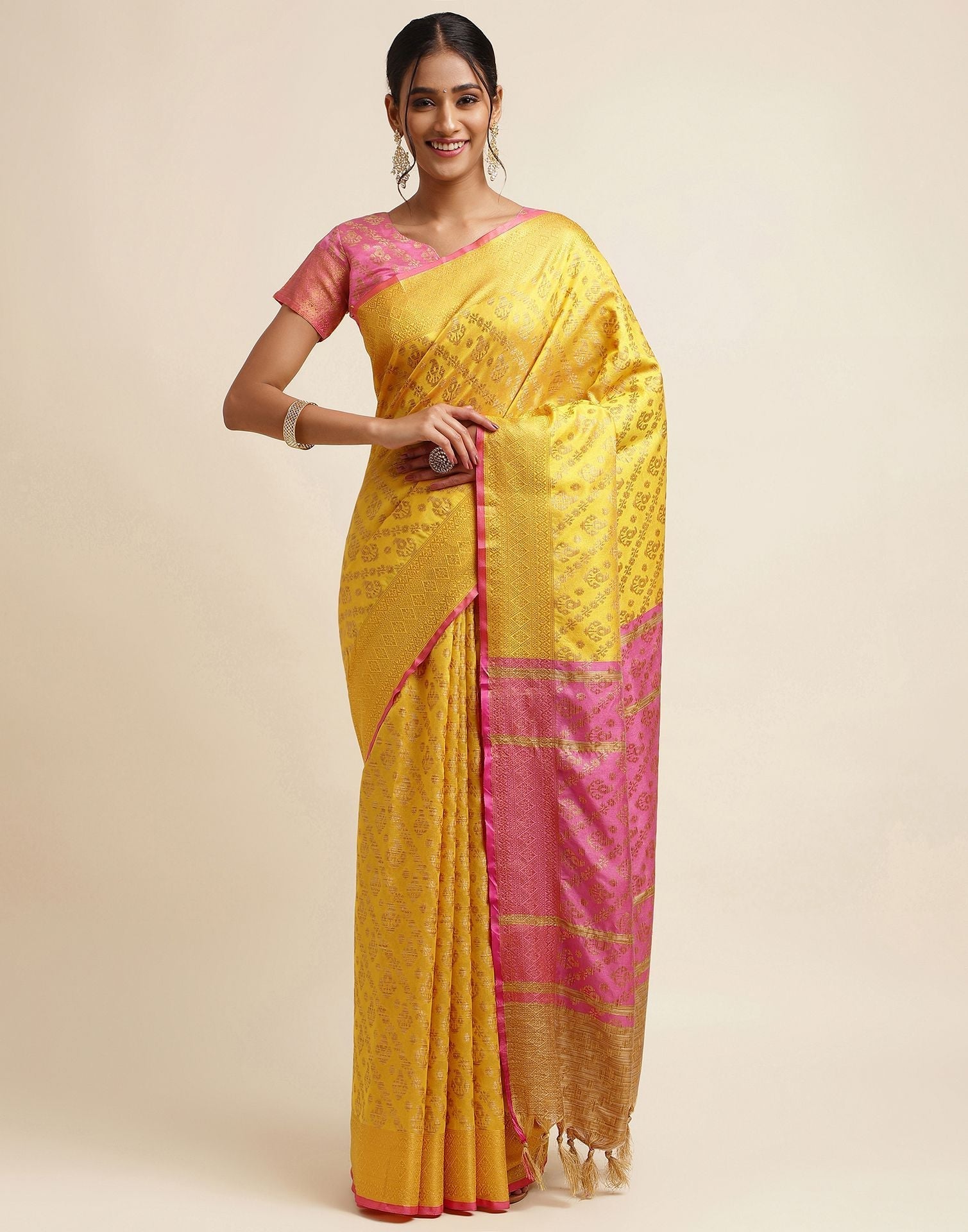 Yellow Silk Saree | Sudathi