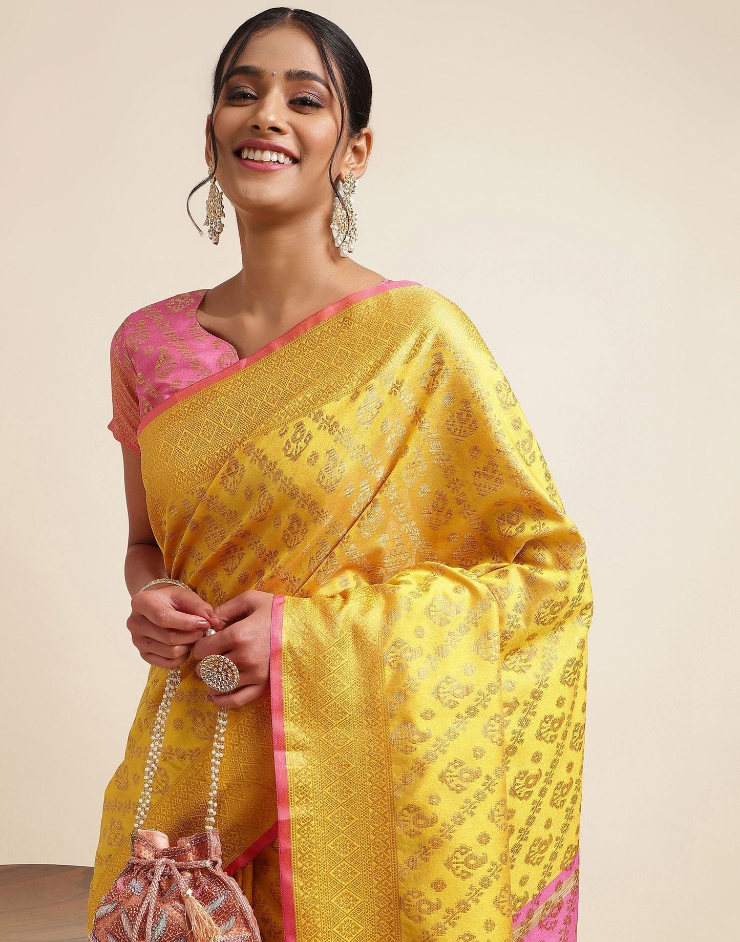Yellow Silk Saree | Sudathi