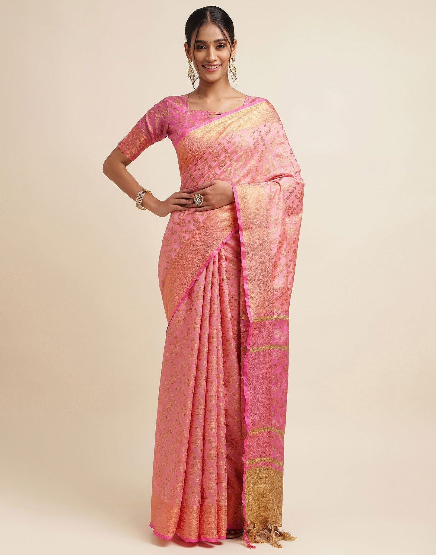 Rose Pink Silk Saree | Sudathi