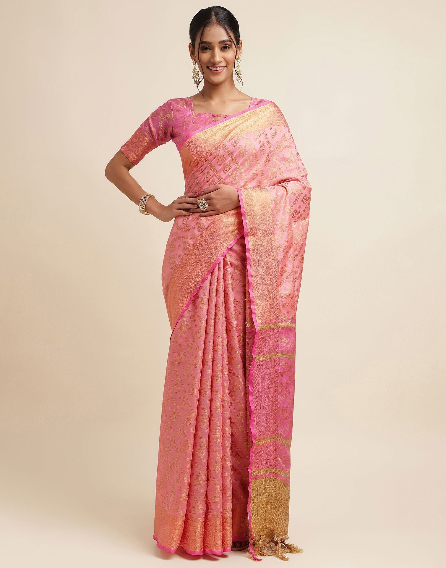 Rose Pink Silk Saree | Sudathi