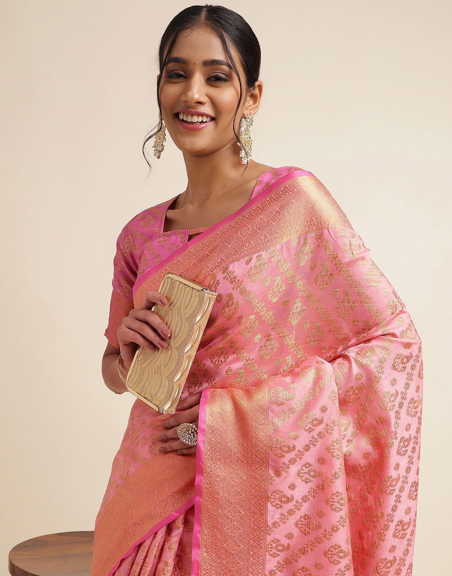 Rose Pink Silk Saree | Sudathi