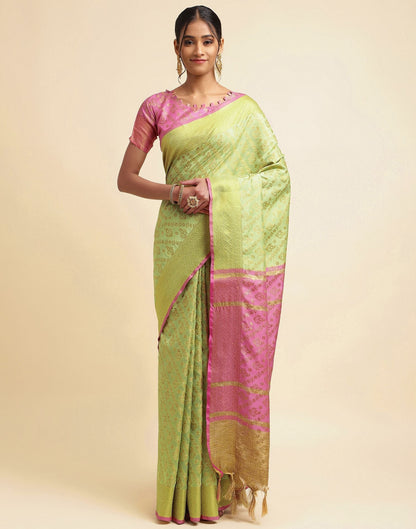 Pista Green Silk Saree | Sudathi