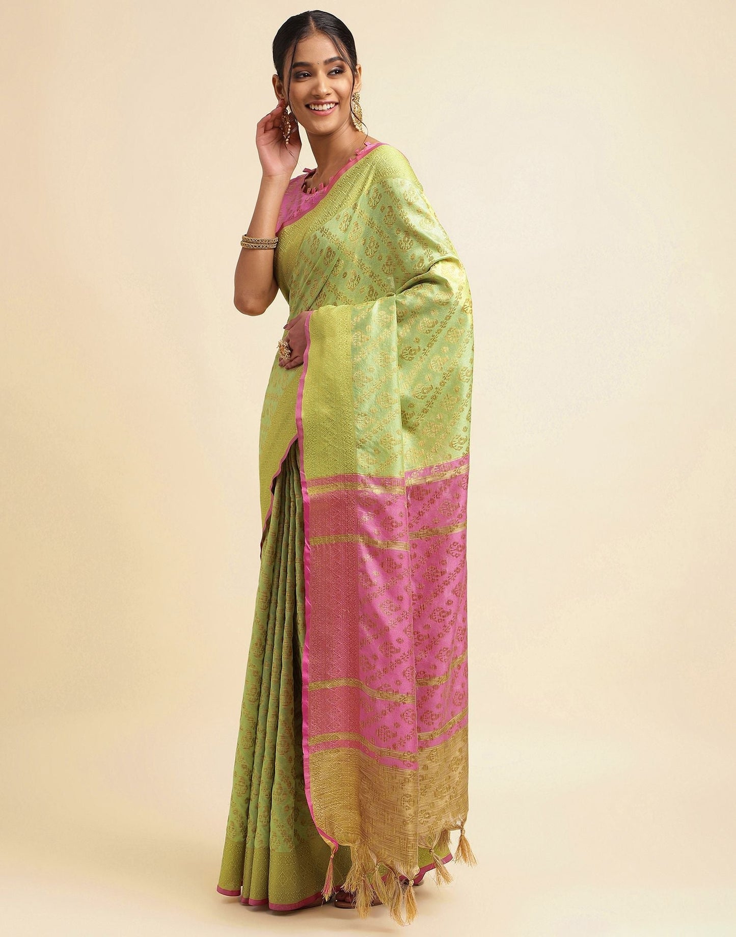 Pista Green Silk Saree | Sudathi