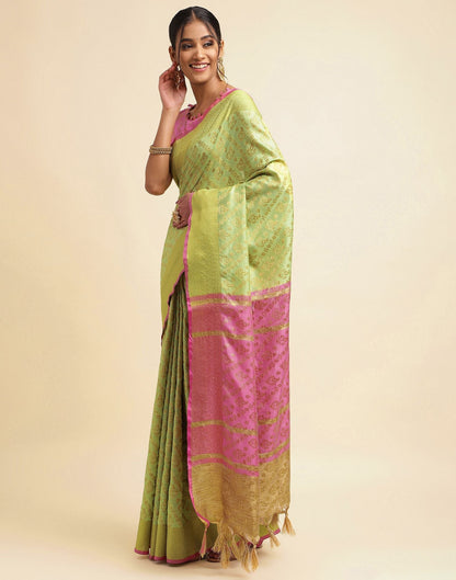 Pista Green Silk Saree | Sudathi