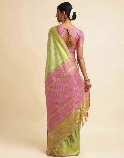 Pista Green Silk Saree | Sudathi