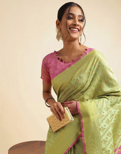 Pista Green Silk Saree | Sudathi