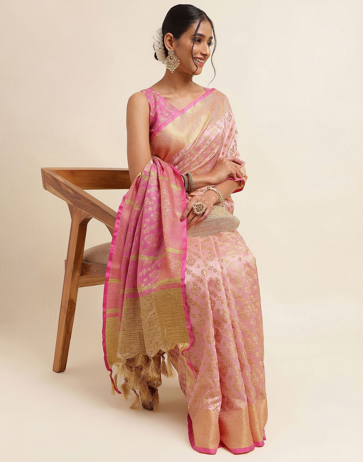 Light Pink Silk Saree | Sudathi